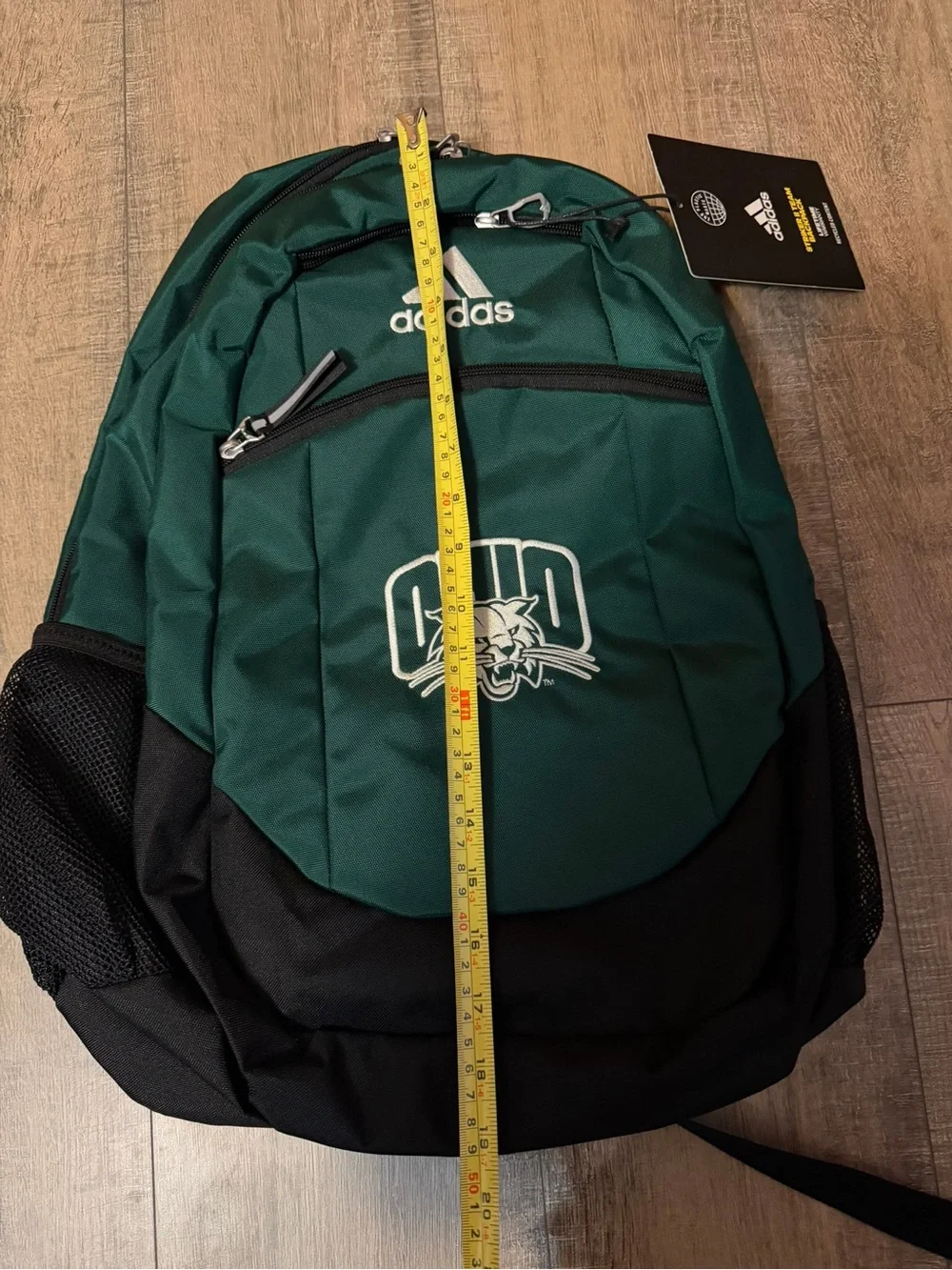 adidas Men's Dark Green and Black Logo Backpack